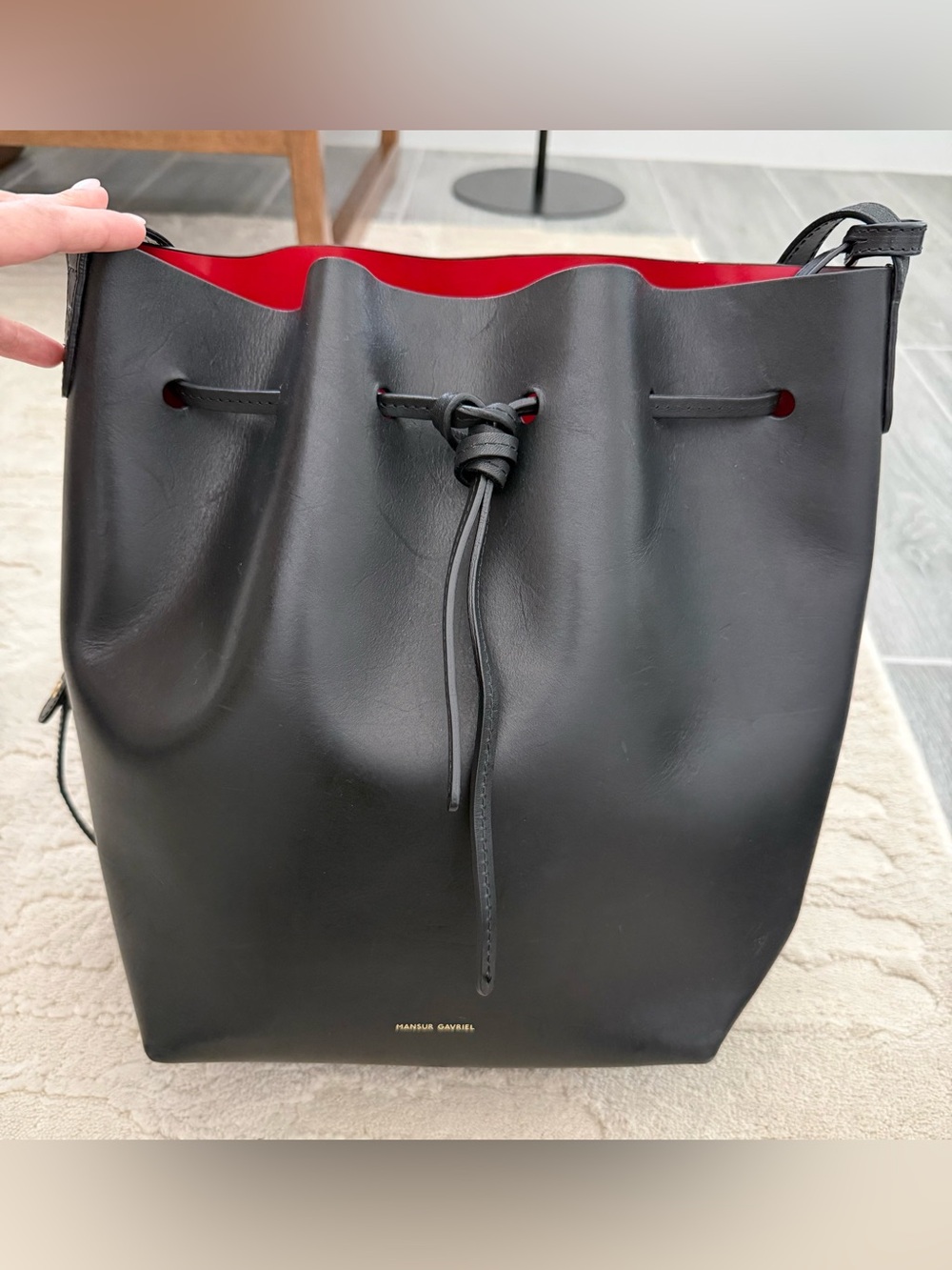 Mansur Gavriel Black Mini Bucket Bag - Picture 4 of 9